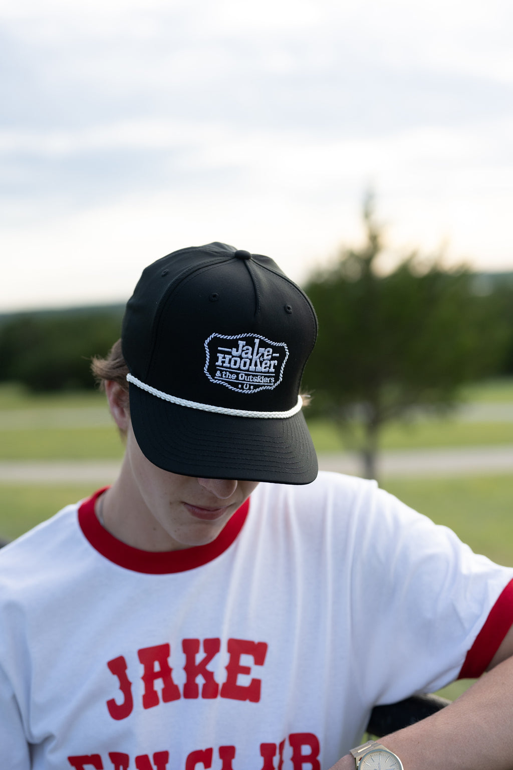 Black Rope Band Cap